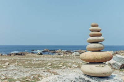 Stack of stones on beach