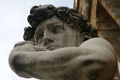 Low angle view of statue against clear sky