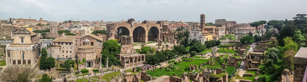 Ultra wide view of the ancient roman forum