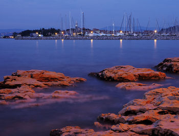 View of marina at harbor