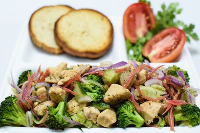 Close-up of vegetables in plate