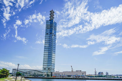 Low angle view of skyscrapers against sky
