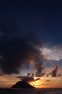 Scenic view of sunset over sea