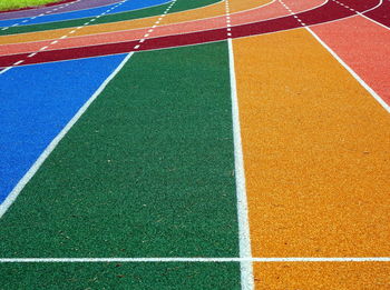 Close-up of multi colored umbrellas