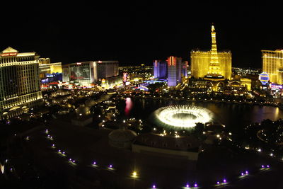 Illuminated city at night