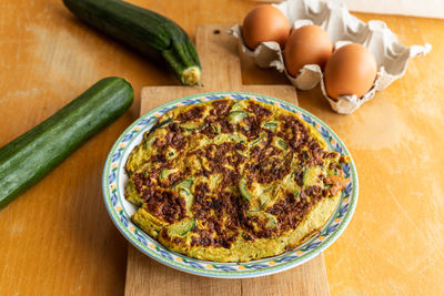 Homemade zucchini omelette