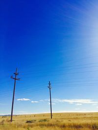Wind turbines on field