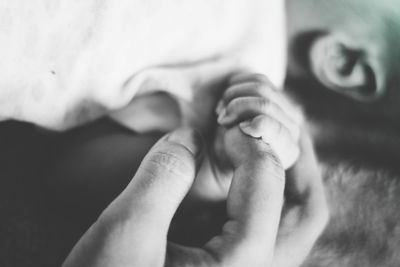 Close-up of baby hands