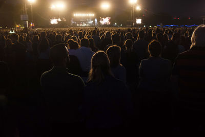 Rear view of people at music concert