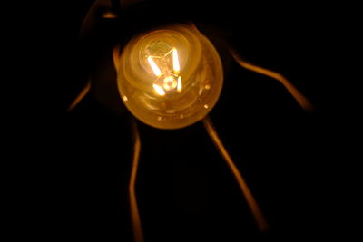 Close-up of illuminated light bulb