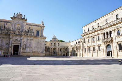 Panoramic view of piazza del duomo square, lecce, apulia, italy