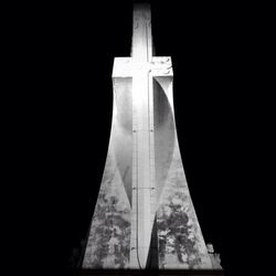 Low angle view of temple at night