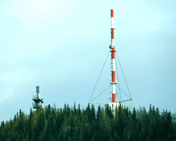 Communications tower against sky