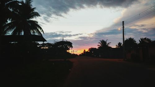 Empty road at sunset