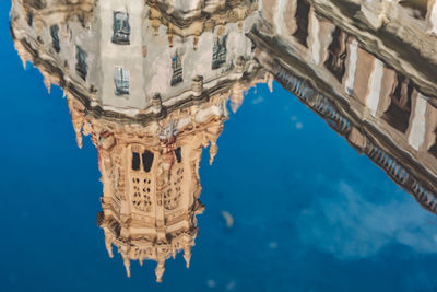 Low angle view of a building reflection 