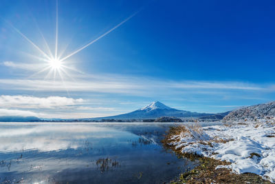 Scenic view of snowcapped mount fuji