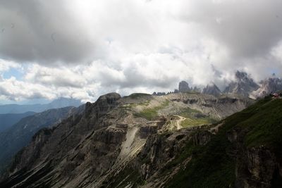 Panoramic view of landscape and mountains against sky