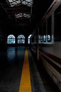 Train at railroad station platform