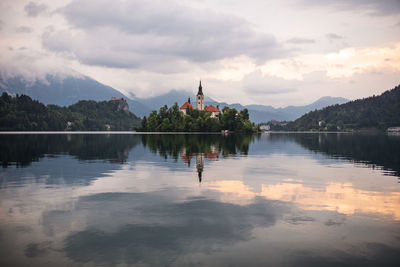 Reflections on lake bled 