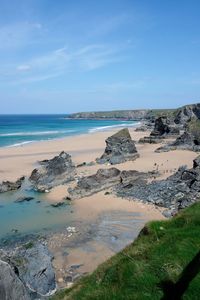 View over a beach from clifftop