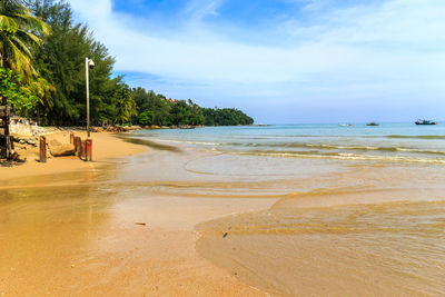 Scenic view of beach against sky