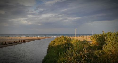 Scenic view of beach against sky