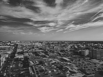 High angle view of townscape against sky