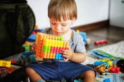 Boy playing with toy