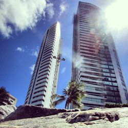 Low angle view of modern building against sky