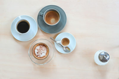 Directly above shot of coffee on table