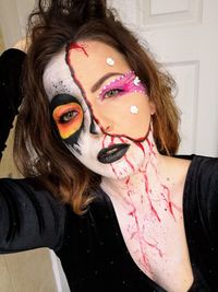 Portrait of young woman with eyes closed