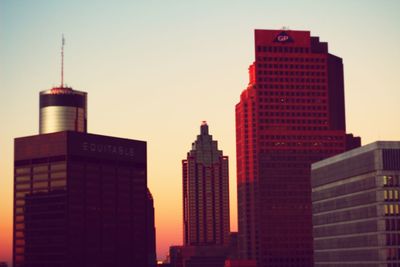 Low angle view of skyscrapers in city