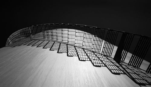 Low angle view of staircase against clear sky