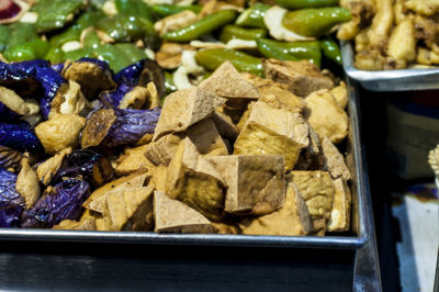 Close-up of food for sale in market