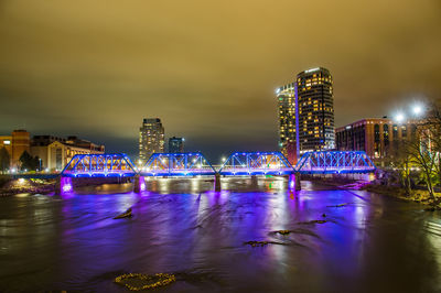 Illuminated city at night