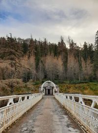 Empty bridge against sky