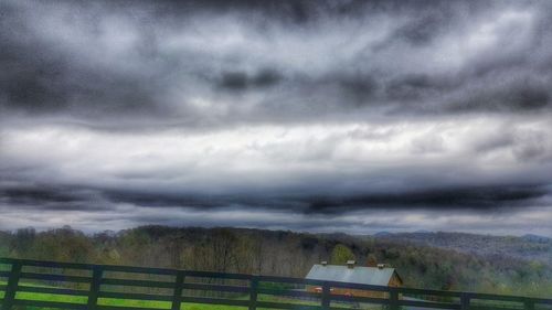 Storm clouds over landscape