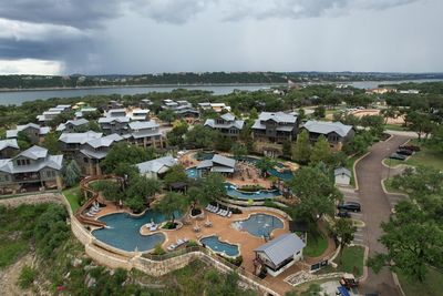 High angle view of townscape against sky