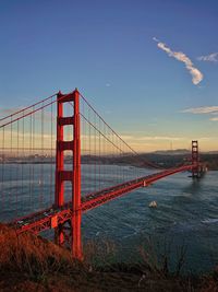 Suspension bridge over sea