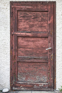 Closed door of old house