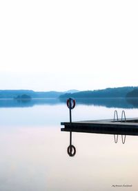 Scenic view of lake against clear sky