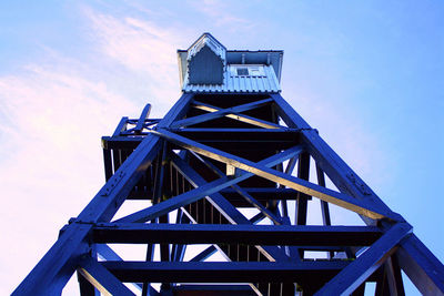 Low angle view of wooden structure against sky. dragør, denmark