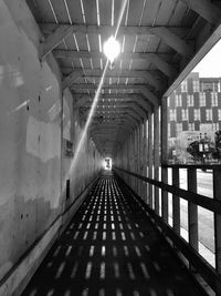 View of empty footbridge