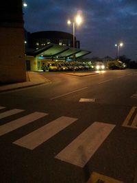 Road in city at night