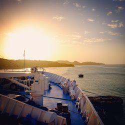 Scenic view of sea at sunset