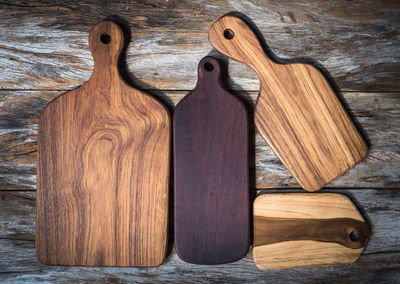 Directly above shot of cutting boards on table