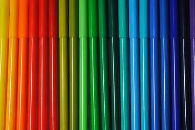 Full frame shot of multi colored pen