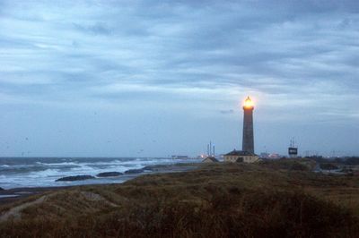 Scenic view of sea against sky at sunset