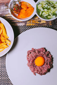 Close-up of food served in plate