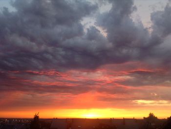 Scenic view of dramatic sky during sunset